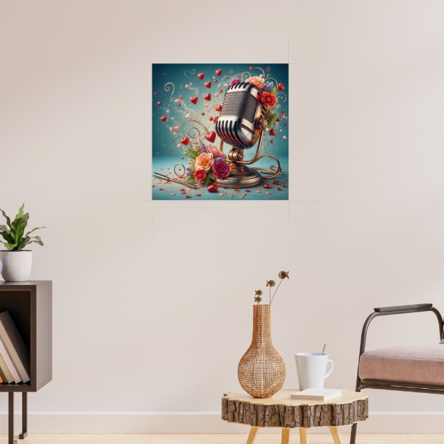 Poster Você Enche Meu Coração Com Música - Retroromântica (Sala de Estar 3)