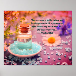 Poster "Você Engana Minha Cabeça Com Óleo" Salmo 23:5 Pro