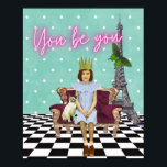 Poster Você Está Empoderando Pop de Arte Menina<br><div class="desc">A vinheta divertida e divertida tem empoderado a mensagem para todos tentando viver sua verdade. Coluna de vintage e recortes de fotos de gatos,  texto de neon "Você é você" e uma cena de fundo de xadrez e Torre Eiffel.</div>