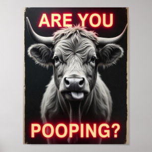 Poster Você Está Fazendo cocô? Vaca Engraçada, Arte De Va