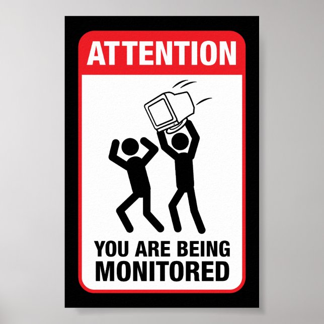 Poster Você Está Sendo Monitorado - Office Humor (Frente)