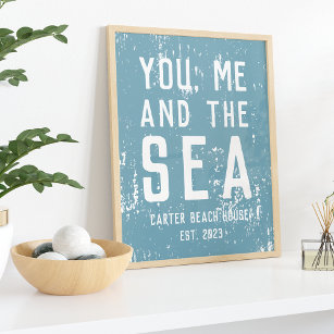 Poster Você, eu e o Sea Personalised Beach House Impressã