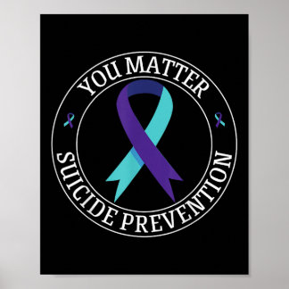 Poster Você Faixa Azul-esverdeado & Roxa Prevenção ao Sui