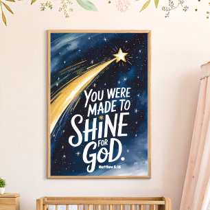 Poster Você Foi Feita Para Brilhar Crianças Cristãs De En
