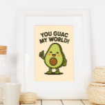 Poster Você Guac Meu Mundo. Bonito Funny Kawaii Avocado P<br><div class="desc">Adicione um toque de emoção e gentileza ao seu espaço com este triste e adorável poster de gatos. Apresentando um cartoon preto e creme sentado sob estrelas com um fundo azul marinho, esta ilustração minimalista captura a sensação relativa de "Será que eu mesmo importa?" Perfeito para amantes de gatos, fãs...</div>
