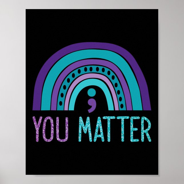 Poster Você Importa Semicolon Prevenção Suicida Chá Roxo (Frente)