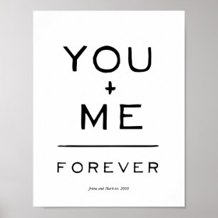 Poster Você mais eu = equação para sempre preto e bran