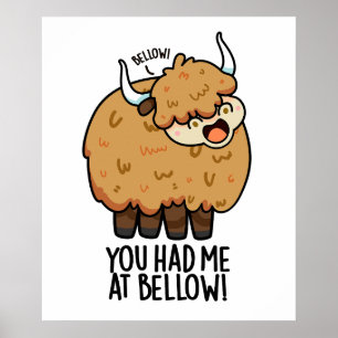 Poster Você Me Teve No Bellow Engraçado Yak Pun