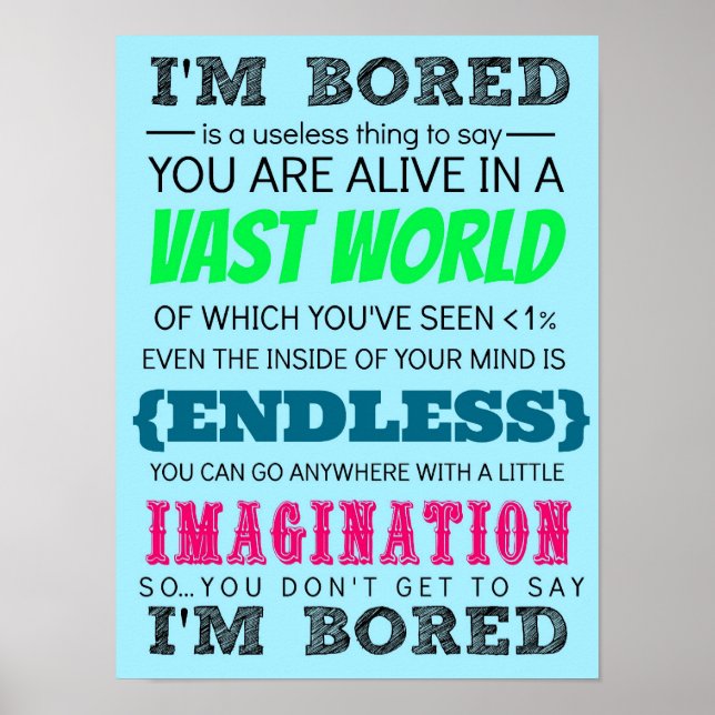 Pôster Você não pode dizer que estou entediado (Frente)