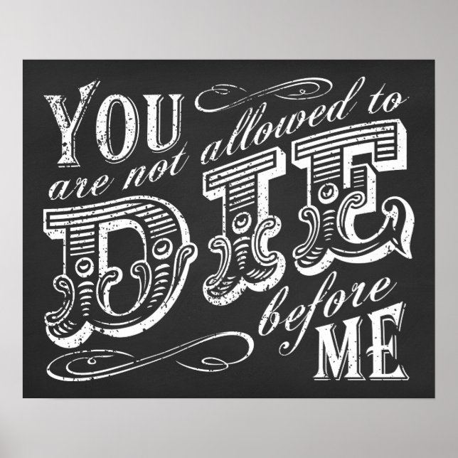 Poster Você não pode morrer antes de mim (Frente)