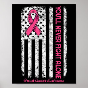 Poster Você nunca enfrentará sozinho o Cancer de mama ros