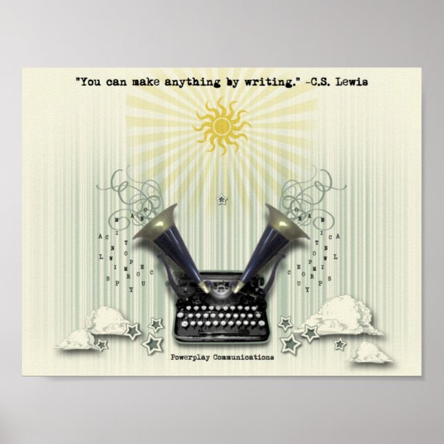 Pôster Você pode fazer qualquer coisa por escrevendo post (Frente)