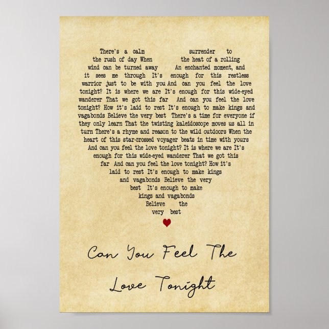 Poster Você Pode Sentir O Amor Esta Noite Vintage Heart S (Frente)