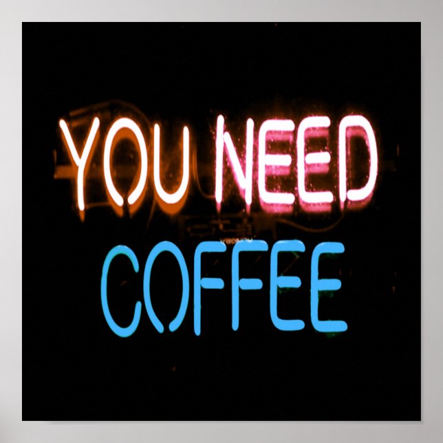 Poster Você precisa de café, Caffine Neon Sign (Frente)