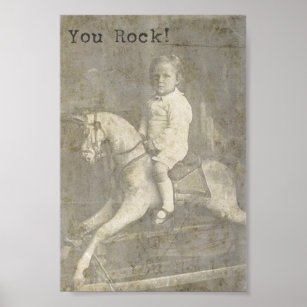 Poster Você Rock! Cavalo de Criança e Rocha