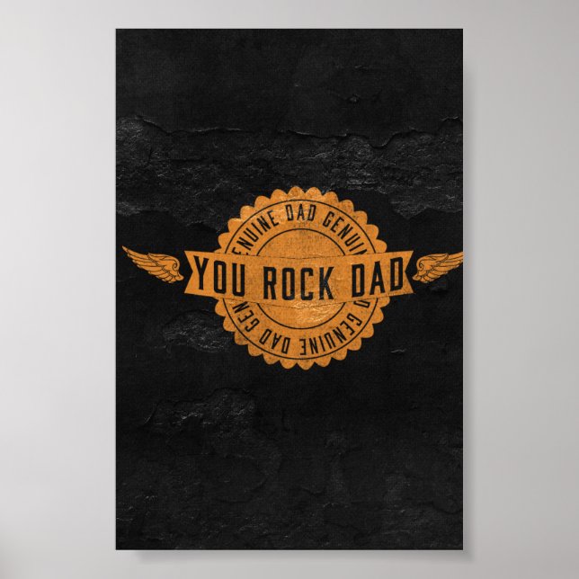 Poster Você Rock Pai Orange Black Emblem (Frente)