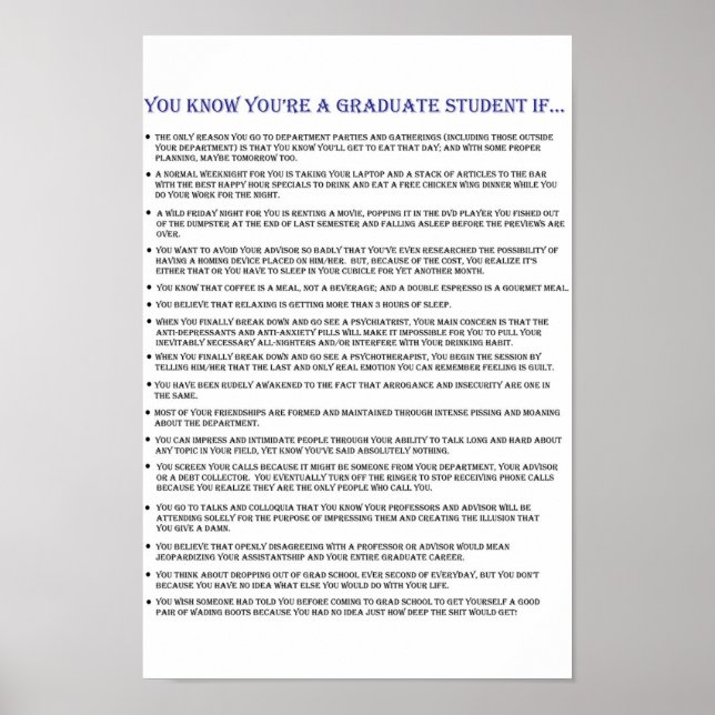 Poster Você sabe que é um estudante Formando... (Frente)