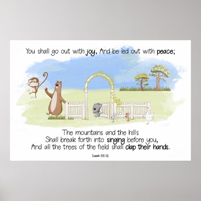Poster Você Sairá Com Joy Isaiah 55:12 (Frente)