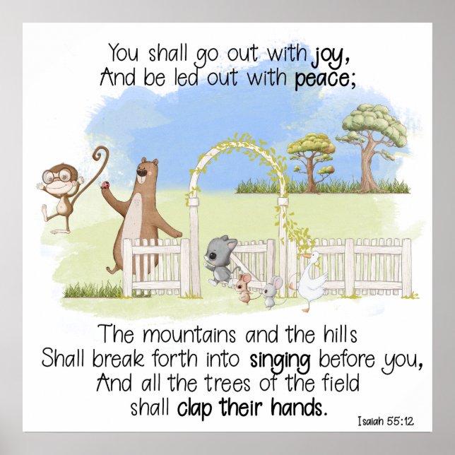 Poster Você Sairá Com Joy Isaiah 55:12 (Frente)