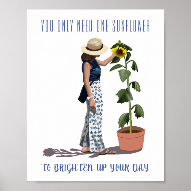 Poster Você só precisa de um girassol motivacional femini (Frente)