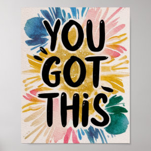 Poster Você Tem Essa Pintura Inspirativa Colorida