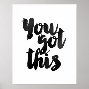 Poster "Você Tem Isso" Dourado Pincel Cotação Motivaci
