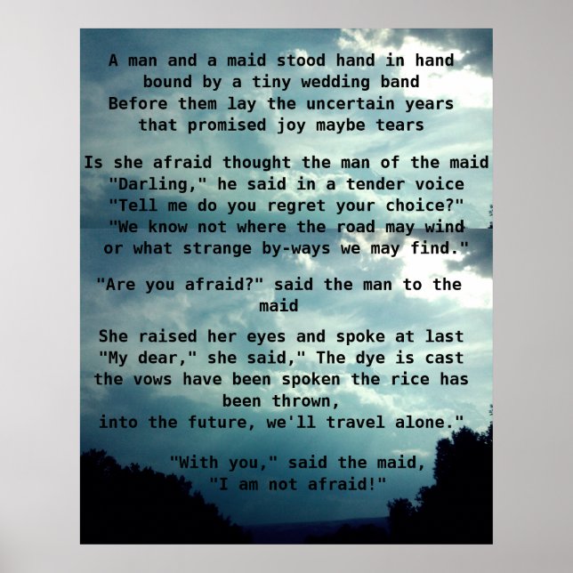 Poster VOCÊ TEM MEDO DE DIZER O HOMEM AO poema MAID? (Frente)