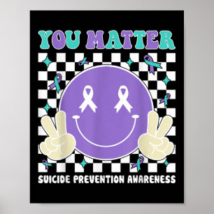 Poster Você Verde-azulado Roxo Conscientização sobre Suic