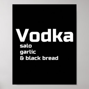 Poster Vodka Salo Alho E Pão Preto Divertido Ucraniano