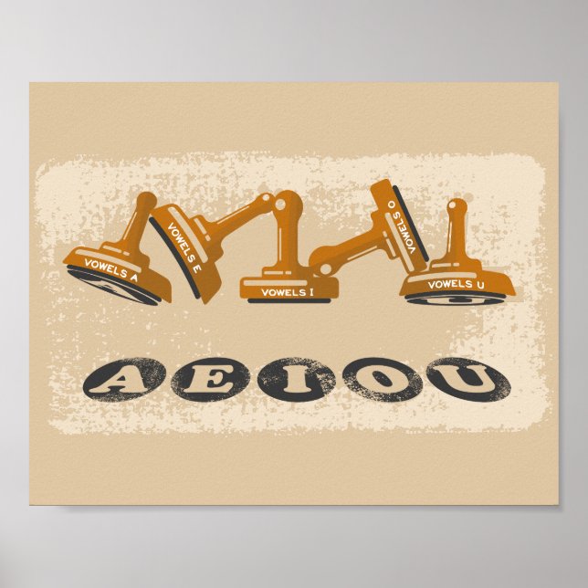 Poster Vogels AEIOU em inglês (Frente)