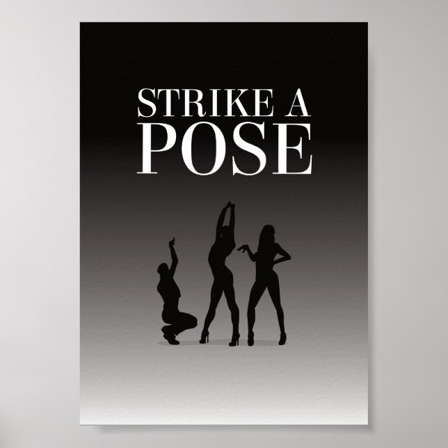 Poster Vogue - Strike a Pose - 11 opções de cor - DIY (Frente)
