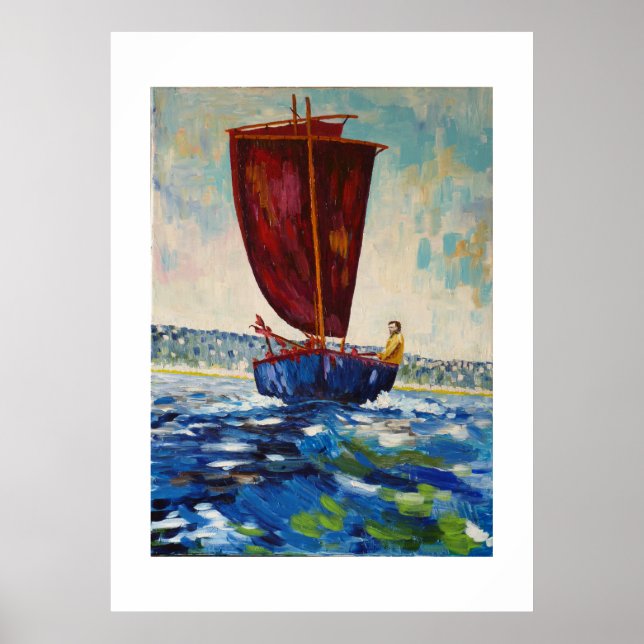 Pôster voilier tradiciononnel au large de l'Ecosse (Frente)