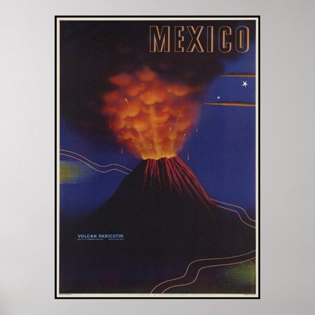 Poster Volcan Paricutin México (Frente)