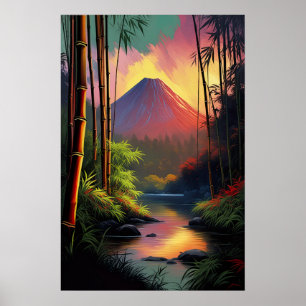 Poster Volcanic Reverie, Riverbank View