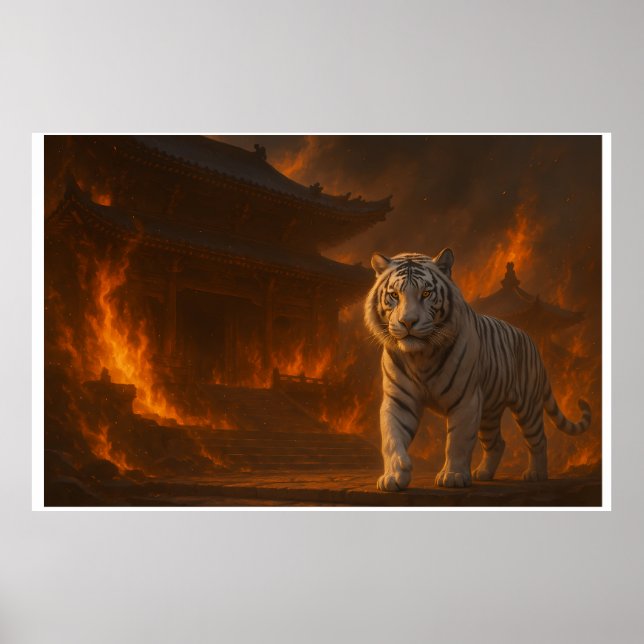 Poster Volcanic White Tiger Premium Wall Art – Fine Art C (Frente)