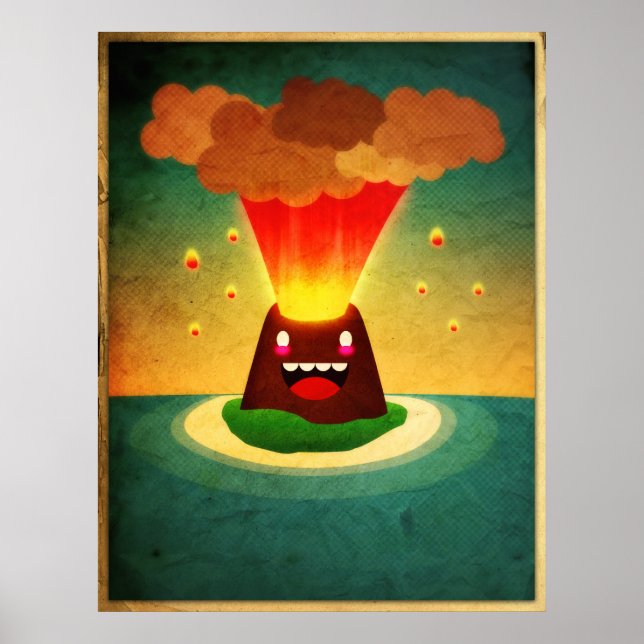 Poster Volcano Feliz (Frente)