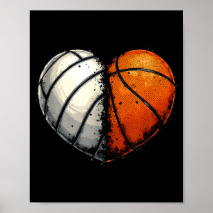 Poster Volei Basquete Bola Coração Srts Amante Valent