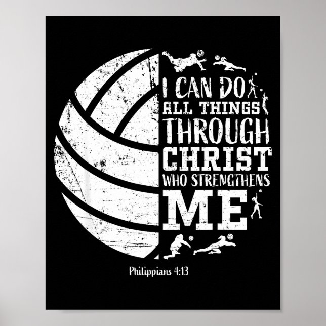 Poster Volei Feminino Adolescente Versículo Cristão Peque (Frente)