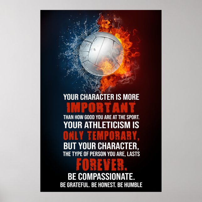 Poster vôlei Seu caráter é mais importante (Frente)