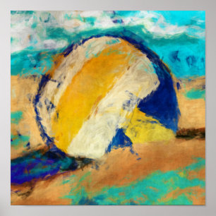 Pôster Voleibol de abstrato Beach