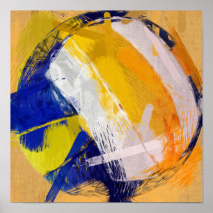 Poster Voleibol de praia abstrato Art