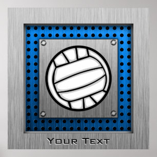 Pôster Voleibol escovado do olhar do metal