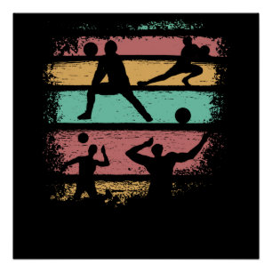 Pôster Voleibol Retro Vintage
