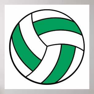 Poster voleibol verde e branco