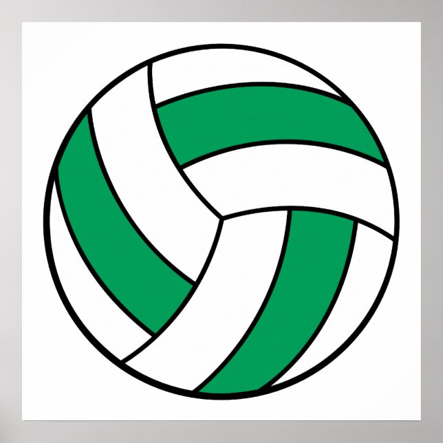 Poster voleibol verde e branco (Frente)