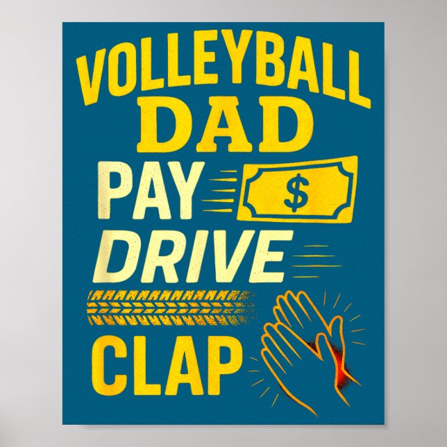 Poster Volleyball Dad - Funny Proud Father Player  (Frente)