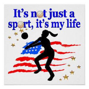 PÔSTER VOLLEYBALL LIFE USA FLAG DESIGN