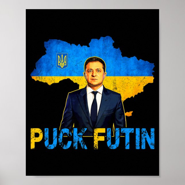 Poster Volodymyr Zelensky Puck Futin Memória Eu Fico Com  (Frente)