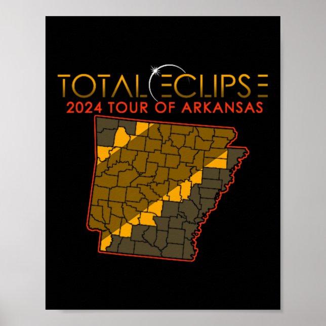 Poster Volta Total Solar Eclipse 2024 Do Arkansas (Frente)