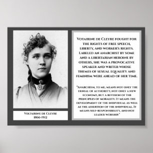Poster Voltairine de Cleyre Libertário Arnarchy